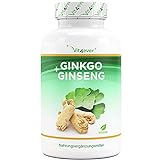 Ginkgo + Ginseng - 365 Tabletten - Spezial Extrakt - Hochdosiert - Laborgeprüft - Ginkgo Biloba + Koreanischer Ginseng - Premium Qualität - Veg