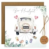 BOYATONG Hochzeitskarte Geldgeschenk mit Umschlägen, Hochzeitsgeschenke für Brautpaar, Originelle Geldgeschenk Hochzeit Verpackung, Glückwunschkarte Hochzeit Geldgeschenk - H