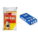 OCB Zig-Zag Slim Filter 6mm | 34 Beutel je 120 Filter & Blau Kurz - Rolling Papers - Drehpapier - Blättchen -25 Heftchen a 50 B