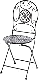 Kobolo Metallstuhl Gartenstuhl Vintage Stuhl aus Metall - klappbar - braun - 91