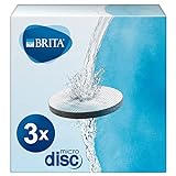 BRITA Wasserfilter MicroDisc 3er Pack, Filter für alle BRITA Trinkflaschen und Karaffen zur Reduzierung von Chlor, Mikropartikel und anderen geschmacksstörenden Stoffen im Leitungswasser, Schw