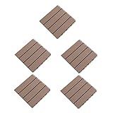 AOKWAWALIY 5St Holz-Kunststoff-Boden im Außenbereich Witterungsbeständiger Terrassenboden Wasserfester Bodenbelag für den Außenbereich Wohnkultur passender Holz-Kunststoff-Boden Hausb