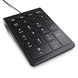 CSL - Ziffernblock, USB Nummernblock, kabelgebundenes Keypad, Numpad, NumLock-Funktion, Ultradünne Tastaturerweiterung, 22 Tasten, 1.5 M Kabel Numerische Tastatur Keypad, Schw