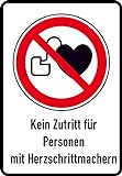 Daged Kein Zutritt für Personen mit Herzschrittmachern Aufkleber 23x16 cm Hinweiszeichen DIN EN ISO 7010 -P007 Sticker T-182