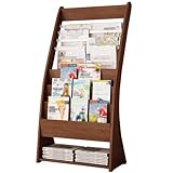 Zeitschriftensammler aus Holz, strapazierfähig, bodenstehend, Zeitungsständer mit Organizer-Regal für Büro und Café