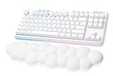 Logitech G 715 Wireless Gaming Tastatur mit LIGHTSYNC RGB-Beleuchtung, Lightspeed, Linear Switches (GX Rot) und Handstütze für Tastatur, kompatibel mit PC und Mac, Weiß