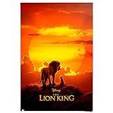 REINDERS Poster Der König der Löwen Simba - Mufasa - Afrika - Disney - Papier 61 x 91.5 cm Orange Kinderzimmer Film und F