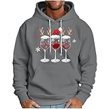 Weihnachtspullover Herre Weihnachtspullover Unisex Lustig Kapuzenpullover Weihnachten Pullover mit Hässliche 3D Weihnachtsmotive Weihnachtspulli Hoody Sweatshirt mit Kapuze Ugly Christmas Sw