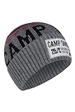Camp David Herren Logo-Mütze mit Intarsia-Strick Polo Grey Melange N