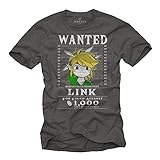 MAKAYA Legend Gamer T-Shirt Herren - Zelda Link - Lustige Nerd Shirts Männer Grau XL