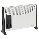 Clatronic® Konvektor Heizung | Mobile Heizung für Gartenhäuser, Garagen & Co. | Konvektor mit 3 Heizstufen | Thermostat | Heizung fürs Bad | Elektroheizung mit Gebläse | bis zu 40qm | KH 3433 N