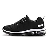 sotirsvs Herren Damen Sportschuhe Laufschuhe Straßenlaufschuhe Sneaker mit Luftpolster Turnschuhe Atmungsaktiv Leichte Schuhe Black 43 EU