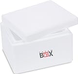 THERM BOX Styroporbox 2W 24x20x15cm Wand 3cm Volumen 2,39L Isolierbox Thermobox Kühlbox Warmhaltebox Wiederverwendb