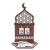 Ramadan-Adventskalender, 30 Tage Eid Countdown Mubarak Ramadan Party Ornament, DIY Holz Countdown Kalender Dekorationen, für Zuhause, 30 Tage bis Eid, Ramadan Tischdek