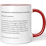 JUNIWORDS Tasse, Definition Informationstechnik-System-Elektroniker, Rot (7218501)