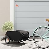 Tidyard Lastenanhänger für Fahrrad Fahrradanhänger Transportanhänger für Fahrrad Transportbox Schwarz 30 kg E