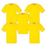 Fruit of the Loom Herren Valueweight Kurzarm T-Shirt (5er Pack), Gelb (Gelb 0_gelb (gelb)), M