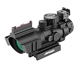 AOMEKIE Zielfernrohr 4x32mm mit Fiberoptic und 20mm/22mm Schiene Airsoft Red Dot Visier Sight Leuchtpunktvisier Rotpunktvisier für Jagd Softair und Armb