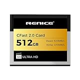 Renice 512 GB CFast 2.0 Speicherkarte, Lesen 520 MB/s, Schreibgeschwindigkeit 470 MB/s, für 6K RAW-Foto und V