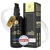BIO Hyaluron Creme Gesicht hochdosiert 100ml + Arganöl + Aloe Vera + Kokosöl • 100% Vegan & BIO • Naturkosmetik Made in Germany ✓ Anti Falten Creme ✓ Feuchtigkeitscreme Anti-Aging Tages- &N