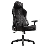 IWMH Gaming Stuhl - Ergonomischer Bürostuhl Schreibtischstuhl mit 3D-Lordosenstütze, Racing Sessel Computerstuhl Rückenlehne Verstellbarer Drehsessel, Höhenverstellbarer (Schwarz)
