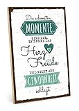 TypeStoff Holzschild mit Spruch – Freude – im Vintage-Look mit Zitat als Geschenk und Dekoration zum Thema Lachen und Motivation - HS-01144