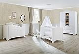 PINOLINO Kinderzimmer Set extrabreit groß Pino, Massivholz, extra Staurau, weiß