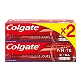 COLGATE - Zahnpasta Max White Ultra Tiefenreinigung – weißere Zähne in 3 Tagen* – entfernt tiefe Flecken* – Fluor-Zahnpasta | 2 x 75