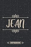 JEAN Notebook: Personalized Name Journal Vintage Classic Style Birthday Gifts, Valentine Day Gift For Men & Boy, Brother or Boyfriend, 120 Dot Grid Pages, Brown Background Cover, Matte F