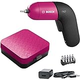 Bosch Home and Garden Akkuschrauber IXO (6. Generation, pink, integrierter Akku mit Mikro-USB-Lader, variable Drehzahlregelung, in Aufbewahrungsbox), (L x B x H) 155 x 48 x 126