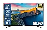 Telefunken QU43K800 43 Zoll QLED Fernseher/Smart TV (4K UHD, HDR Dolby Vision, Triple-Tuner, Bluetooth, WLAN, Netflix, uvm) - Inkl. 6 Monate HD+, schw