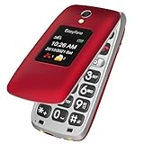 Easyfone Prime-A1 Pro GSM 4G Mobiltelefon Seniorenhandy Klapphandy ohne Vertrag, Großtasten-Handy mit Tasten Notruffunktion, Taschenlampe, 1500mAh Akku und Ladestation (Rot)