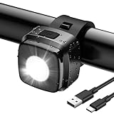 LED Fahrradlicht Vorne, Fahrradbeleuchtung StVzo zugelassen, Fahrradlicht USB Aufladbar mit 600mAh Akku, Fahrradlampe Vorne IPX5 Wasserdicht F