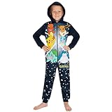 Pokemon Onesie für Jungen, 4-14 Jahre, Overall Jumpsuit Jungen - Kuschelanzug Kinder für Kinder - Schlafanzüge Jungen (Marineblau/Mehrfarbig, 11-12 Jahre)