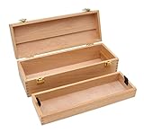PAINTERSISTERS® Utensilienkoffer PAULI, 36x13 x11 cm Box aus nachhaltigem Buchenholz, Malkoffer, Organizer mit Griff und herausnehmbahrem Einsatz, für Künstlerbedarf, Werkzeug, Hobby, Nähzeug, Schmuck