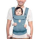 Ergobaby Omni Breeze Baby-Tragetasche aus atmungsaktivem Netzstoff mit verbesserter Lendenwirbelstütze und Luftzirkulation, Schieferblau, 3,2–20,4 kg