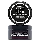 AMERICAN CREW – Heavy Hold Pomade, 85 g, Stylingpomade für Männer, Haarprodukt mit extrem starkem Halt, Stylingprodukt für Frisuren mit viel Glanz, wasserbasiert, Unparfü
