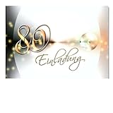 DigitalOase Einladungskarten 80. Geburtstag MIT INNENTEXT Geburtstagskarten MENGE WÄHLBAR Klappkarten Kuverts Format DIN A6#YANG (10)