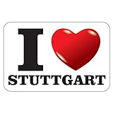 deformaze Sticker I Love Stuttgart Aufkleber Ich Liebe Stuttgart mit Herz 7,5 x 11,5 cm Selbstklebend KFZ Auto Scheibe Boot UV Wetterfest für auß