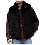 Generisch Fellweste Herren Winter Kunstpelz Weste Kurzweste Kunstfell Mantel Jacke Faux Pelz Waistcoat Ärmellos Winterjacke Parka Fell Mäntel Felljacke Pelzjacke Warme Weiche F