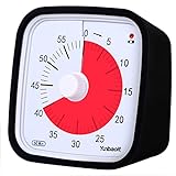 Visueller Timer, Yunbaoit Verbesserter 60 Minuten Countdown Timer für Kinder Erwachsene mit Alarm bei Niedrigem Batteriestand, Leises Zeit Management Werkzeug mit optionaler Alarm (Schwarz)