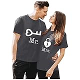 Couple Geschenke Für Ihn Oder Sie Shirts,2024 Valentinstag Oberteile Partner Kurzarm T Shirt Elegant Mit Valentine's Day Motiv Tops Sp