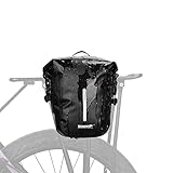 Rhinowalk Fahrrad Gepäckträgertasche Wasserdicht 7L Fahrradtasche für Gepäckträger Fahrrad Trägertasche Seitentaschen Rolltop Hinterradtasche mit Schulterg