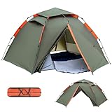 Camping Zelt Pop Up Zelte Doppelschicht Camping 2-4 Personen PU5000 Automatisches Sofortzelt Wasserdicht Winddicht Wurfzelt Tunnelzelt Quick Up Zelt für Trekking Familien Camping