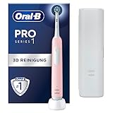 Oral-B Pro Series 1 Elektrische Zahnbürste/Electric Toothbrush, 1 Aufsteckbürste, 3 Putzmodi und Drucksensor für Zahnpflege, Reiseetui, Designed by Braun, pink