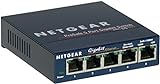 NETGEAR GS105GE LAN Switch 5 Port Netzwerk Switch (Plug-and-Play Gigabit Switch LAN Splitter, LAN Verteiler, Ethernet Hub, lüfterloses Metallgehäuse, ProSAFE Lifetime-Garantie), B