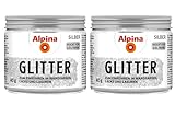 Alpina Kreativ Glitter – Silberner Glitterzusatz zum Einrühren in Wandfarben, Lacke und Lasuren – abriebfest & UV-Stabil - 40g 2er Pack