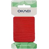 OKAEI Gummikordel 3mm x 5m - Hochwertiges Gummiseil in Rot, Flexibles Gummiband/Hutgummi/Rundgummi - Ideal für DIY Projekte und Handwerk
