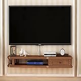 Wandmontierter TV-Ständer, Schwebendes Unterhaltungszentrum, Hängender TV-Schrank aus Massivholz, Schwebendes TV-Regal, Medien-TV-Konsole für Wohnzimmer und Schlafzimmer ( Color : C1 , Size : 100cm/39