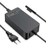 Surface Ladekabel 65W 15V 4A Microsoft Ladegerät Netzteil für Surface Pro 11/X/10/9/8/7/6/5/4/3, Surface Laptop 5/4/3/2/1, Surface Go 4/3/2, Surface Book 3/2/1, Windows Surface Netzteil Adap